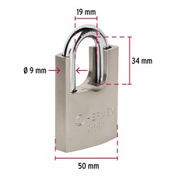 Candado de hierro 50 mm con coraza. llave anti.ganzúa