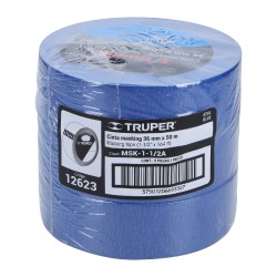 Cinta masking tape azul de 1.1.2" x 50 m para pintor. Truper