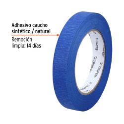 Cinta masking tape azul de 3.4" x 50 m para pintor. Truper