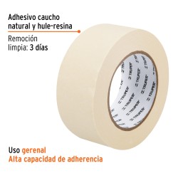 Cinta masking tape de 2" x 50 m. Truper