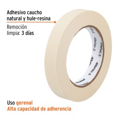 Cinta masking tape de 3.4" x 50 m. Truper