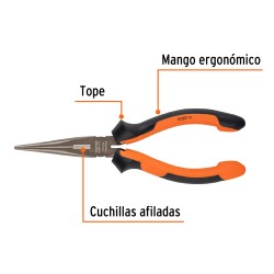 Pinza punta y corte 7" mango Comfort Grip. Truper Expert